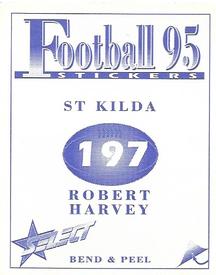 1995 Select AFL Stickers #197 Robert Harvey Back